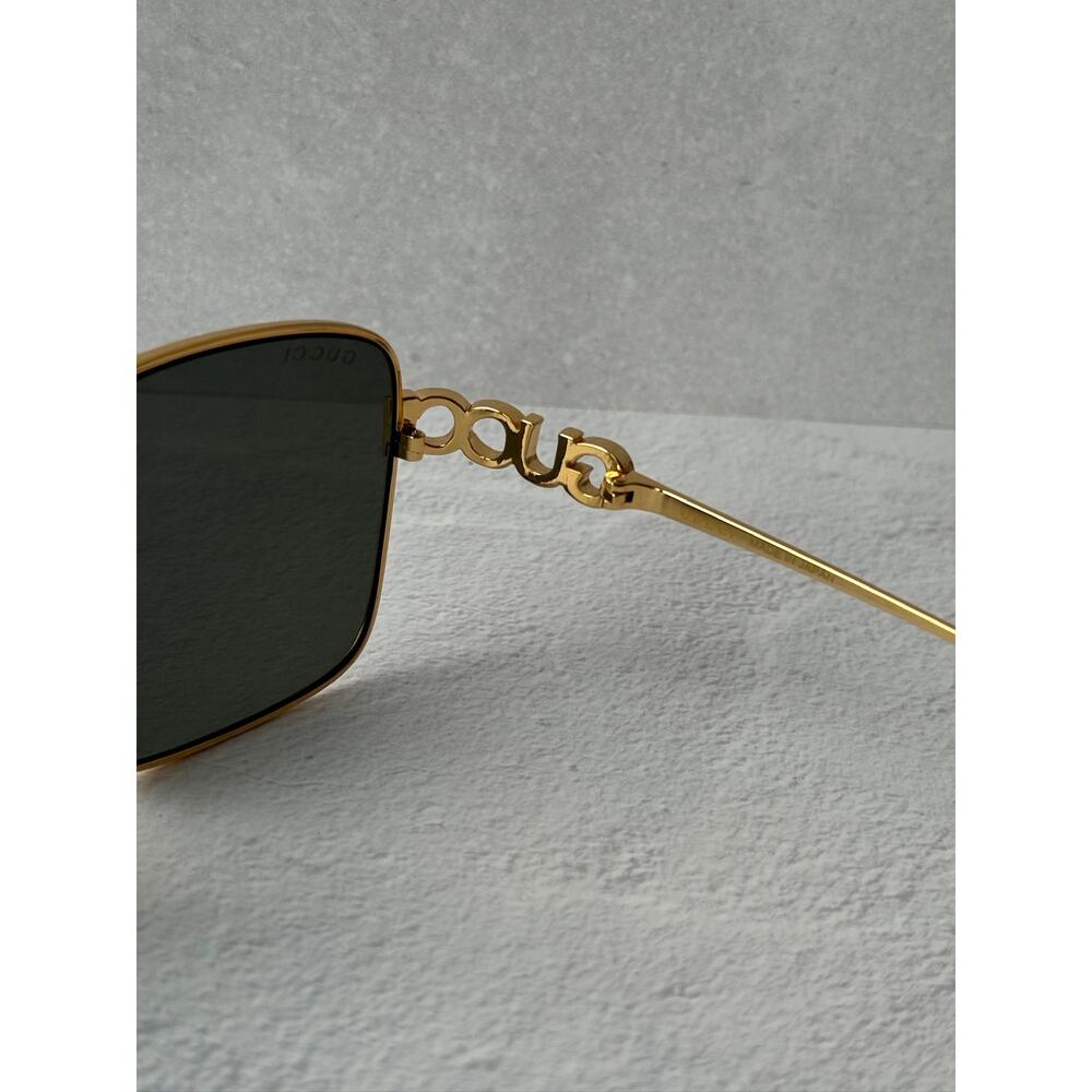NEW Gucci GG1937S Gold Square Grey Lens Sunglasses $710 - Picture 9 of 10